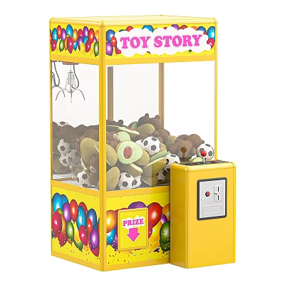 Video Game Store Featuring Toy Story Themed Claw Machine With Plush Toys And Balloons 3d model