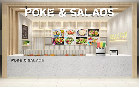 Modern Salad Shop Light Food Salad Shop 3d model
