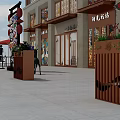 Colorful Chinese Opera Mask Sculptures with Red Lanterns for Traditional Outdoor Decor