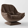 Brown Velvet Single Sofa With Padded Seats Tufted Details And Sturdy Base