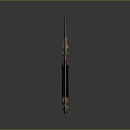 Traditional Curved Blade Weapon With Blue Steel Edge Brown Handle And Cross Symbol