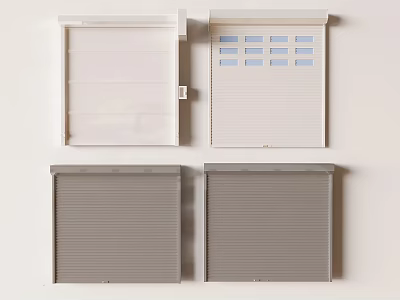 Modern White And Gray Security Doors With Panel And Louver Design Features 3d model