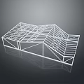 Geometric Frame Structure Design For Modern Household Storage Shelf With White Lines