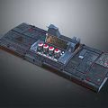Industrial Technical Equipment Platform With Control Panel And Cylindrical Units