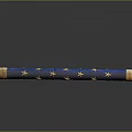 Blue Cylindrical Object With Golden Stars And Trim For Space Exploration