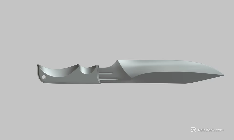 Tactical Metal Weapon Blade With Ergonomic Handle And Sharp Edge Design 3d model 
