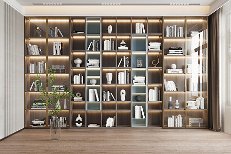 Modern bookcase 3d model