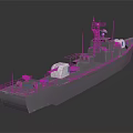 Modern Warship 3D Model Design With Radar Antenna and Deck Equipment Structure 3d model