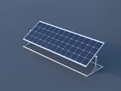 Photovoltaic Solar Panel With Metal Support Frame For Renewable Power Production 3d model