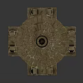 Intricate Classical Stone Architectural Model With Arches Carvings And Circular Base