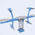 Blue Spring Fitness Equipment With Seats And Handles For Outdoor Use