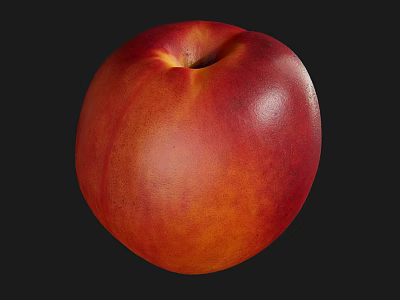 Fresh Ripe Peach with Vibrant Red Orange Skin and Juicy Appearance 3d model