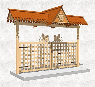 Southeast Asia Gate 3d model