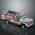 Old Rusty Truck With Weathered Exterior And Aged Metal Body Design