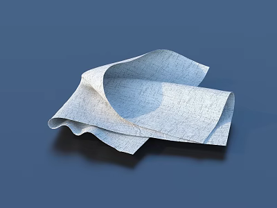 Soft White Fabric Daily Necessities With Wrinkled Texture For Home Use 3d model