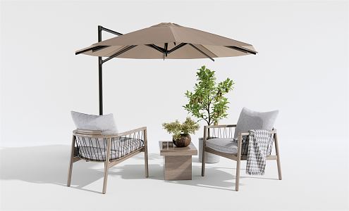 Modern Outdoor Table and Chair Outdoor Leisure Table and Chair Outdoor Sofa Outdoor Chair Fruit Lemon Plant Potted 3d model