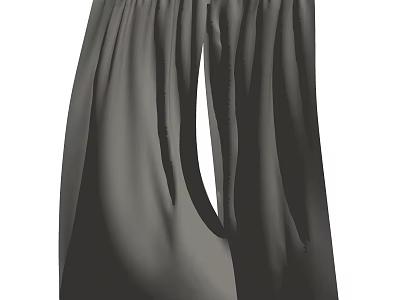 Soft Gray Pleated Curtain Fabric with Elegant Texture for Home Decor 3d model