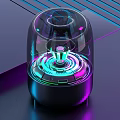 Transparent Wireless Speaker with Colorful LED Lights and Modern Design