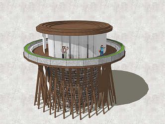 Modern observation platform 3d model