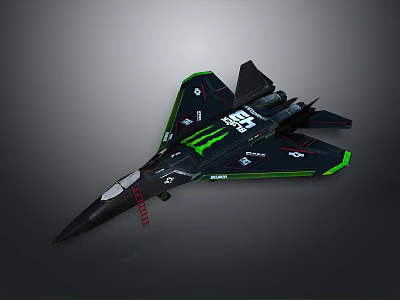 Advanced Cosmic Aerospace Vehicle With Black Green Accents And Futuristic Design 3d model