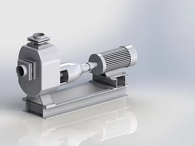 Industrial Motor Driven Stainless Steel Pump With Base Support For Industrial Use 3d model