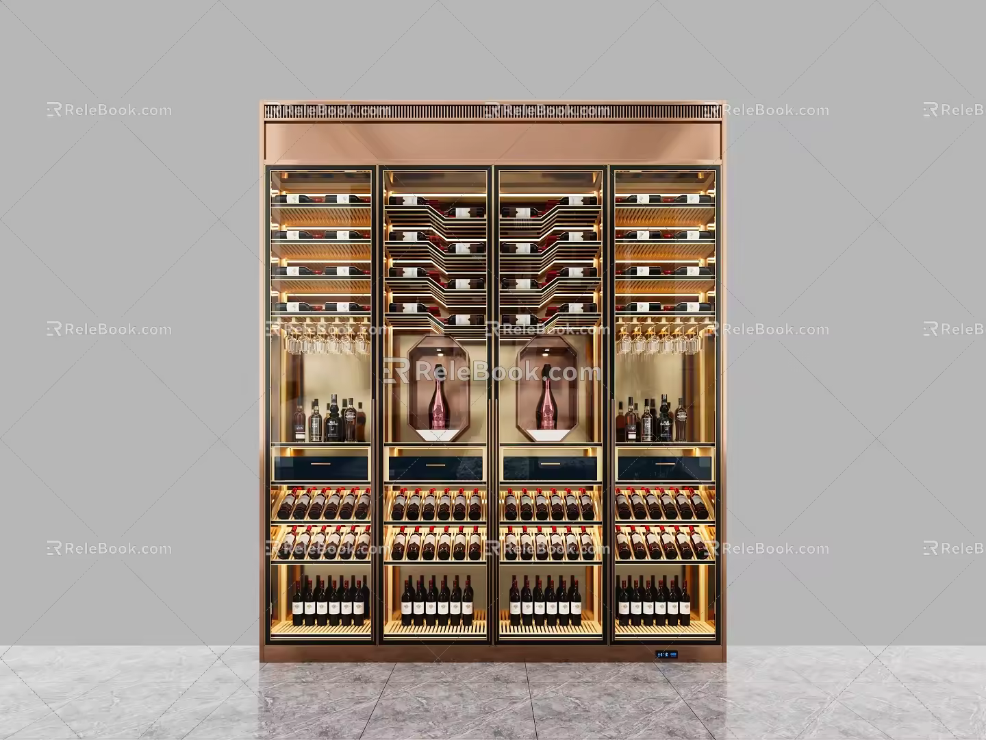 Wine Cabinet Red Wine Cabinet Constant Temperature Wine Cabinet Metal Wine Cabinet Custom Wine Cabinet Red Wine Wine 3d model