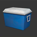 Blue Cooler Box With White Lid And Handle For Portable Storage And Cooling