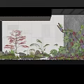 Indoor Landscape Design With Red Leaf Plants Ferns Rockery Stones And Deer Ornament