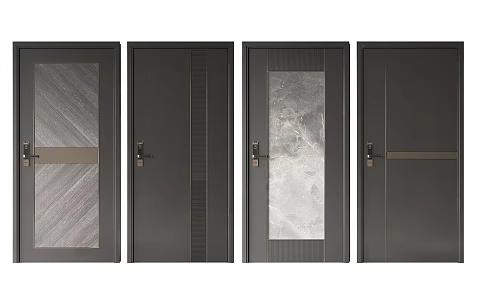 Modern security door password door security door 3d model