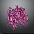 Vibrant Pink Purple Decorative Tree With Hanging Leaves And Artistic Design