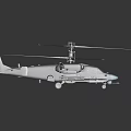 Military Helicopter With Main Rotors Mounted Weapons And Dark Colored Fuselage