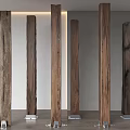 Natural Wooden Columns As Stylish Decorative Elements In Modern Interior Space