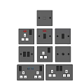 Modern Switch Panels With Various Styles Color Options And Socket Combinations 3d model