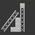 Iron frame large iron frame iron frame house factory industrial iron frame iron ladder rigid ladder work frame rigid scaffold 3d model