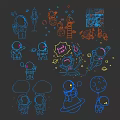 Astronaut Neon Combo SU Model 3d model