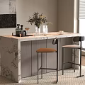 Modern Bar Chair Combination Bar Stool 3d model