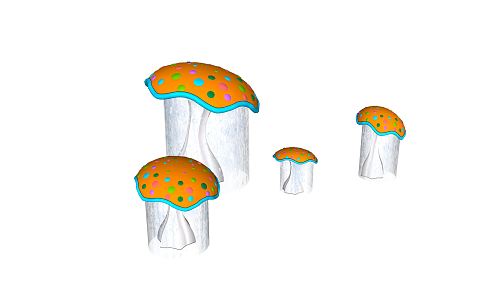 Modern play facilities Children's equipment Children's entertainment area equipment Mushroom flowing water 3d model