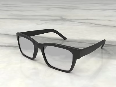 Black Square Shaped Jewelry Piece Placed On Marble Tabletop Surface Design 3d model