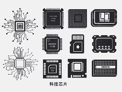Wall Decor Incorporating Tech Chips And Circuit Elements 3d model