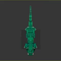 Blocky Green Dragon Creature Featuring Shiny Scaled Body And Pixel Style Design 3d model