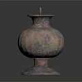 Decorative Copper Vase With Handle Textured Surface And Stable Base