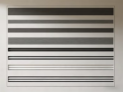 Air Conditioner Vent With Modern Horizontal Striped Grille Design For Home Interior 3d model