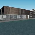 Modern Sales Office Building With Contemporary Facade Glass Curtain Wall And Water Reflection Pool