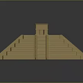 Cartoon Pyramid Scene With Stepped Structure Yellow Steps And Small Temple On Top 3d model