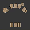Wooden Pallets Arranged in Circular Formation with Small Figure in Center