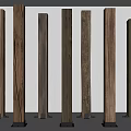 Multiple Wooden Columns Featuring Different Textures And Black Bases In Indoor Setting