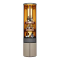 Modern Layered Wine Cabinet With Built in Lighting Wine Bottles And Glasses