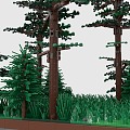 LEGO toy blocks pine forest trees plants grass greening 3d model