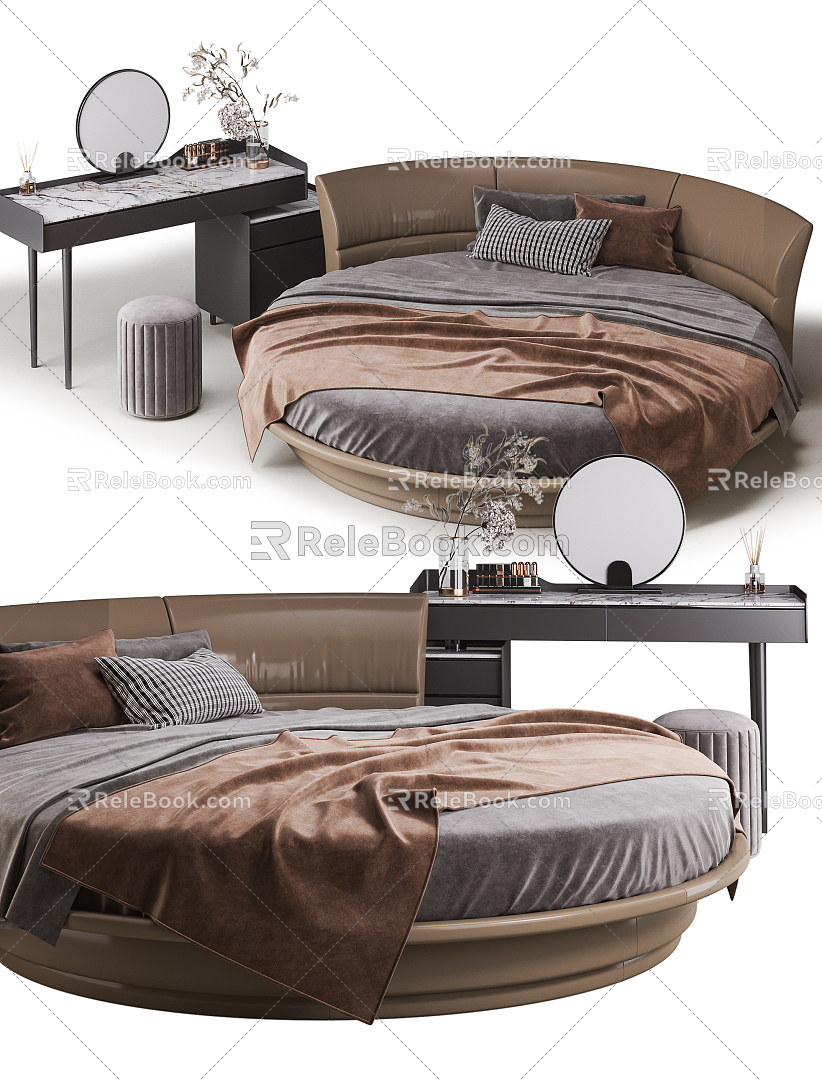 Modern Round Bed Double Bed Round Bed 3d model