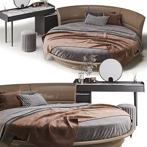 Modern Round Bed Double Bed Round Bed 3d model